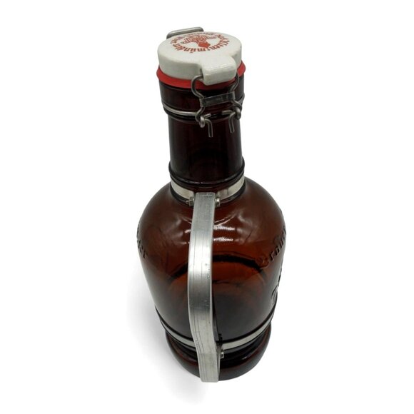 BRAUER BIER Amber Glass Beer Growler Metal Handle & Swing Top Lid, Germany VTG - Picture 4 of 12